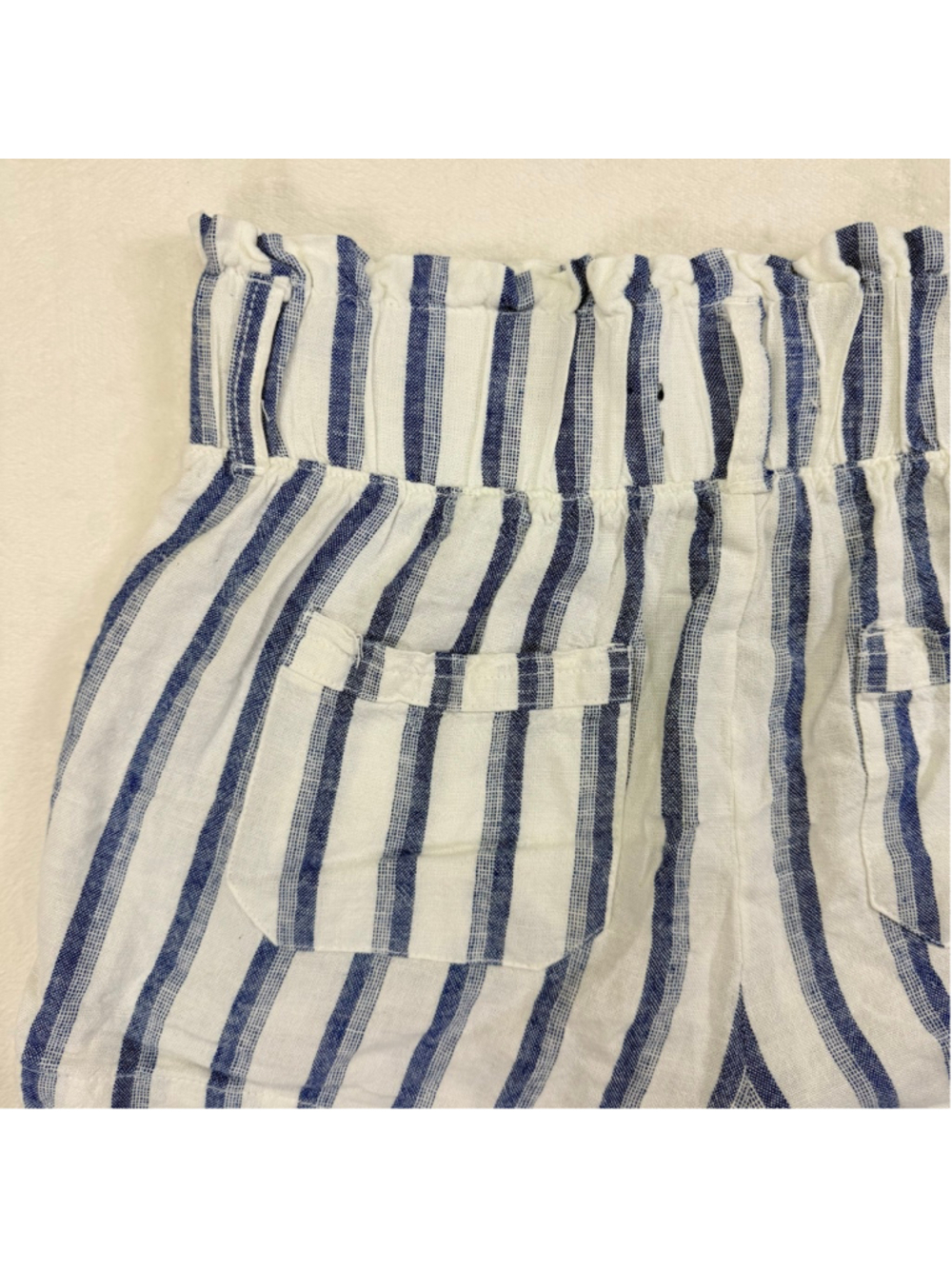 Women's Rewash High Waist Striped Shorts Medium White Blue - Picture 7 of 11